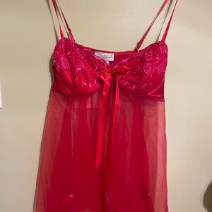 Chic Red Lace Chemise Laura Leigh Size medium